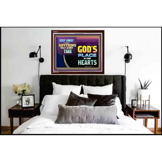 WHAT IS GOD'S PLACE IN YOUR HEART   Large Framed Scripture Wall Art   (GWARK9379)   