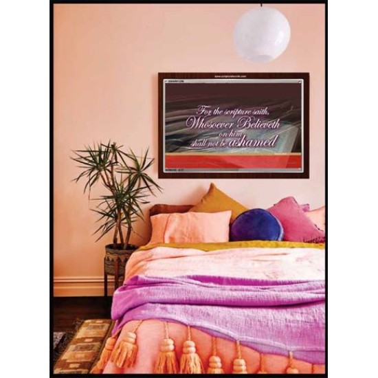 WHOSOEVER BELIEVETH   Custom Framed Scriptural ArtWork   (GWARK1296)   