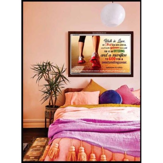 WALK IN LOVE   Christian Paintings Acrylic Glass Frame   (GWARK4034)   