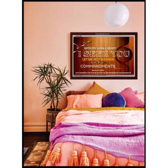 SEEK GOD WITH YOUR WHOLE HEART   Christian Quote Frame   (GWARK4265)   