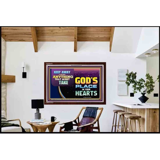 WHAT IS GOD'S PLACE IN YOUR HEART   Large Framed Scripture Wall Art   (GWARK9379)   