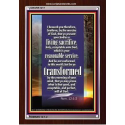 A LIVING SACRIFICE   Bible Verses Framed Art   (GWARK1217)   