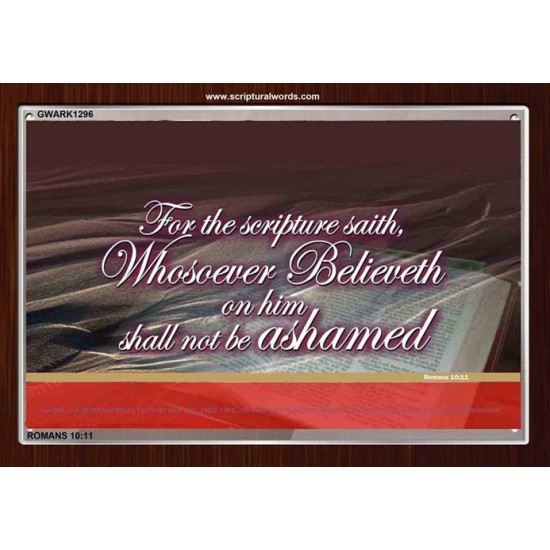 WHOSOEVER BELIEVETH   Custom Framed Scriptural ArtWork   (GWARK1296)   