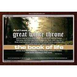 A GREAT WHITE THRONE   Inspirational Bible Verse Framed   (GWARK1515)   "33X25"