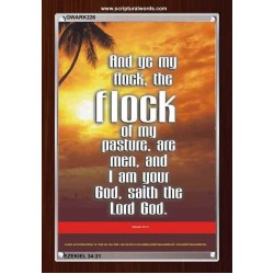 YE ARE MY FLOCK    Biblical Art Acrylic Glass Frame    (GWARK226)   