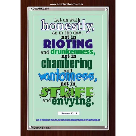 WALK HONESTLY   Christian Wall Dcor Frame   (GWARK3275)   