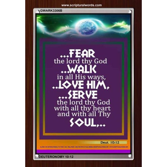 WITH ALL THY HEART   Scriptural Portrait Acrylic Glass Frame   (GWARK3306B)   