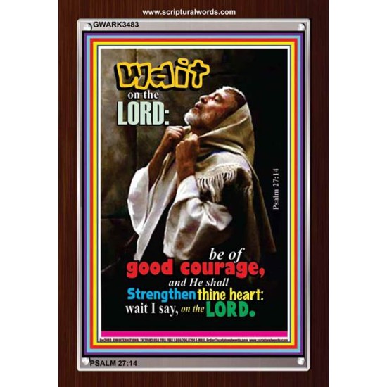 WAIT ON THE LORD   Encouraging Bible Verses Frame   (GWARK3483)   