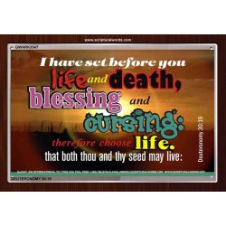 SET BEFORE YOU LIFE AND DEATH   Bible Verse Framed Art   (GWARK3547)   