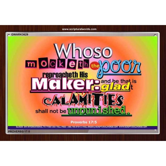 WHOSO MOCKETH THE POOR   Frame Scriptural Dcor   (GWARK3629)   