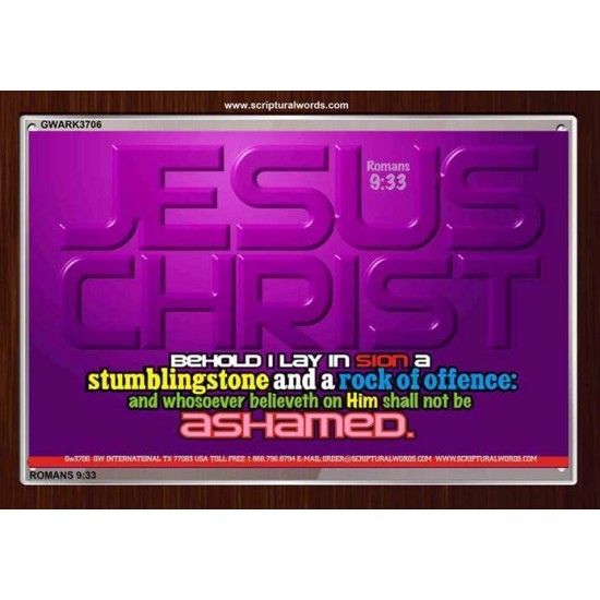 WHOSOEVER BELIEVETH ON HIM SHALL NOT BE ASHAMED   Custom Frame Inspiration Bible Verse   (GWARK3706)   