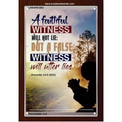 A FAITHFUL WITNESS   Encouraging Bible Verse Frame   (GWARK3883)   "25X33"
