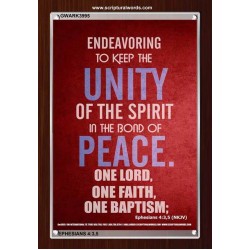 UNITY OF THE SPIRIT   Acrylic Glass Frame Scripture Art   (GWARK3995)   "25X33"