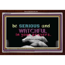 WATCH AND PRAY   Inspirational Wall Art Wooden Frame   (GWARK4011)   "33X25"