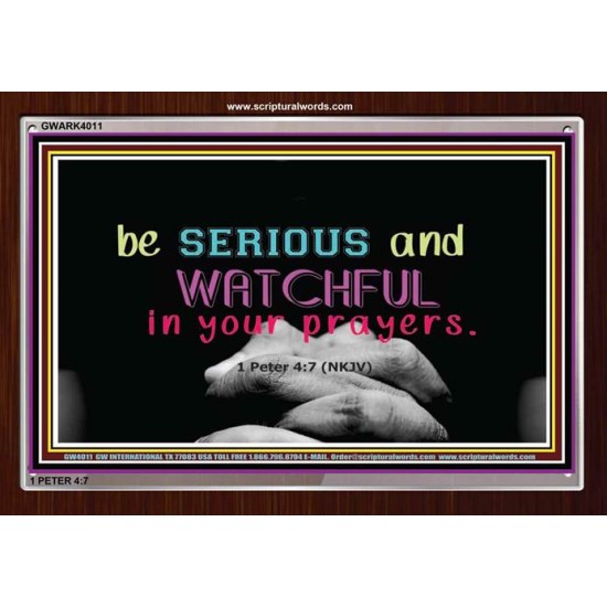 WATCH AND PRAY   Inspirational Wall Art Wooden Frame   (GWARK4011)   