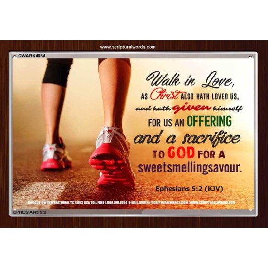 WALK IN LOVE   Christian Paintings Acrylic Glass Frame   (GWARK4034)   