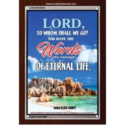 WORDS OF ETERNAL LIFE   Biblical Art Acrylic Glass Frame    (GWARK6559)   "25X33"