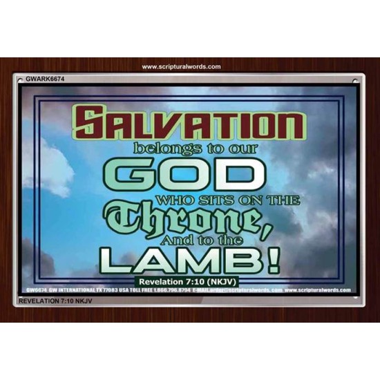 SALVATION BELONGS TO GOD   Inspirational Bible Verses Framed   (GWARK6674)   
