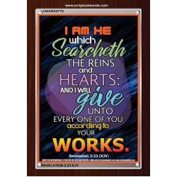 ACCORDING TO YOUR WORKS   Frame Bible Verse   (GWARK6778)   "25X33"