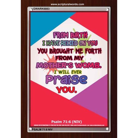 YOU BROUGHT ME FROM MY MOTHERS WOMB   Biblical Art Acrylic Glass Frame    (GWARK6883)   