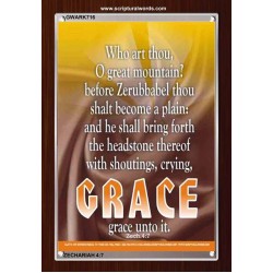 WHO ART THOU O GREAT MOUNTAIN   Bible Verse Frame Online   (GWARK716)   "25X33"