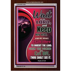 WAIT ON THE LORD   Framed Bible Verse Online   (GWARK7436)   "25X33"