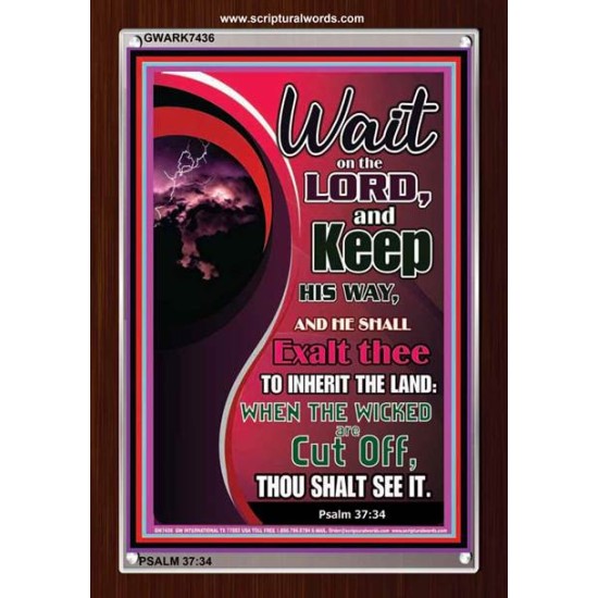 WAIT ON THE LORD   Framed Bible Verse Online   (GWARK7436)   