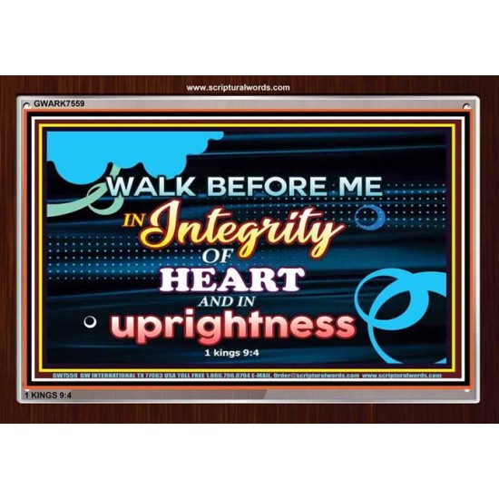 WALK IN INTEGRITY   Unique Bible Verse Frame   (GWARK7559)   