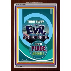 TURN AWAY FROM EVIL   Encouraging Bible Verses Framed   (GWARK8082)   "25X33"