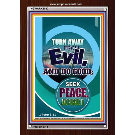 TURN AWAY FROM EVIL   Encouraging Bible Verses Framed   (GWARK8082)   