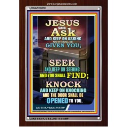 ASK SEEK AND KNOCK   Christian Artwork Acrylic Glass Frame   (GWARK8630)   