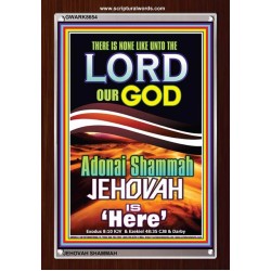 ADONAI JEHOVAH SHAMMAH GOD IS HERE   Framed Hallway Wall Decoration   (GWARK8654)   