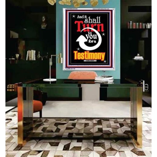 TURN TO YOU FOR A TESTIMONY   Framed Lobby Wall Decoration   (GWARMOUR3354)   