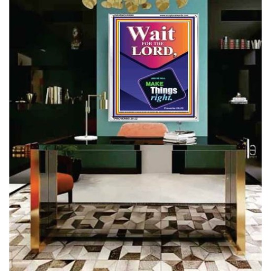 WAIT FOR THE LORD   Framed Scriptural Dcor   (GWARMOUR8069)   