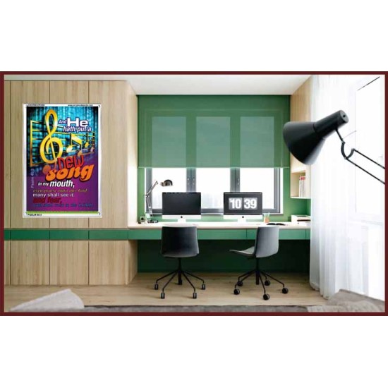 A NEW SONG IN MY MOUTH   Framed Office Wall Decoration   (GWARMOUR3684)   
