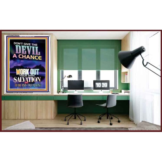 WORK OUT YOUR SALVATION   Bible Verses Wall Art Acrylic Glass Frame   (GWARMOUR9209)   