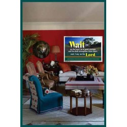 WAIT ON THE LORD   Contemporary Wall Decor   (GWARMOUR270)   "18X12"