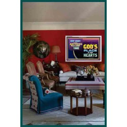 WHAT IS GOD'S PLACE IN YOUR HEART   Large Framed Scripture Wall Art   (GWARMOUR9379)   "18X12"