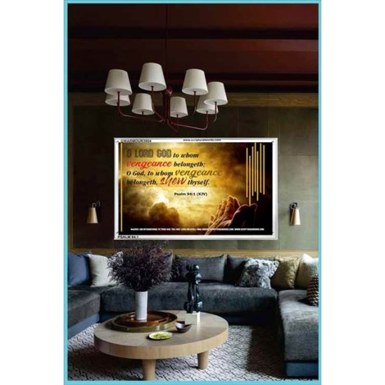 VENGEANCE BELONGS TO GOD   Acrylic Glass Frame Scripture Art   (GWARMOUR3904)   