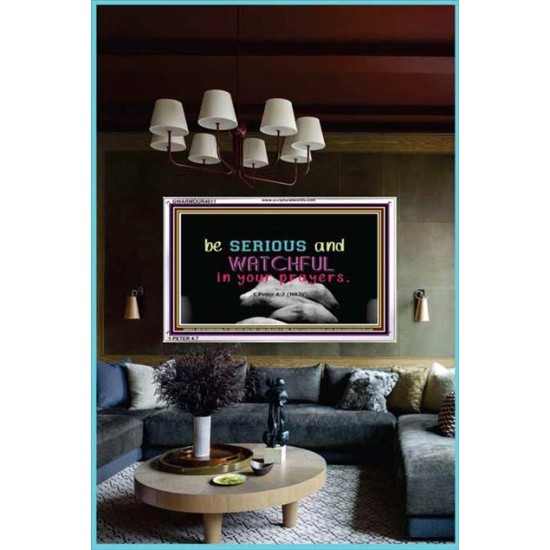 WATCH AND PRAY   Inspirational Wall Art Wooden Frame   (GWARMOUR4011)   