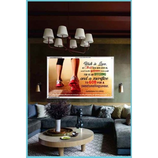 WALK IN LOVE   Christian Paintings Acrylic Glass Frame   (GWARMOUR4034)   