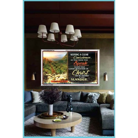 A CLEAR CONSCIENCE   Scripture Frame Signs   (GWARMOUR6734)   