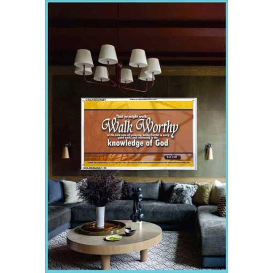 WALK WORTHY   Encouraging Bible Verses Framed   (GWARMOUR867)   