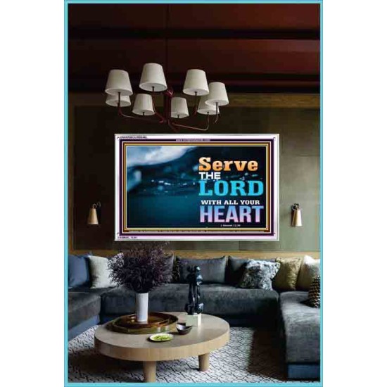 WITH ALL YOUR HEART   Framed Religious Wall Art    (GWARMOUR8846L)   