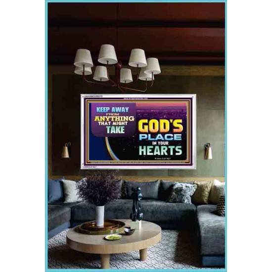 WHAT IS GOD'S PLACE IN YOUR HEART   Large Framed Scripture Wall Art   (GWARMOUR9379)   