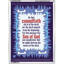 THE SON OF GOD WAS MANIFESTED   Bible Verses Framed Art   (GWARMOUR007)   