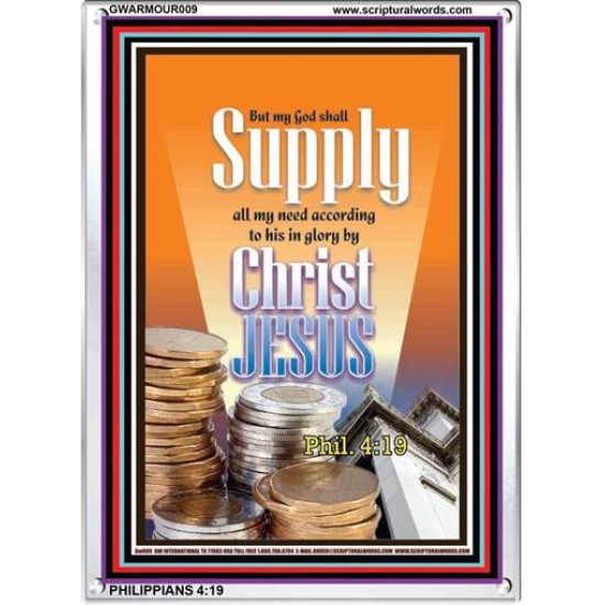 THE LORD SHALL SUPPLY ALL MY NEEDS   Inspirational Bible Verses Acrylic Framed    (GWARMOUR009)   
