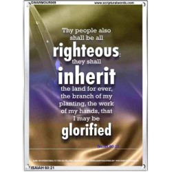 THE RIGHTEOUS SHALL INHERIT THE LAND   Scripture Wooden Frame   (GWARMOUR069)   