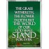THE WORD OF GOD STAND FOREVER   Framed Scripture Art   (GWARMOUR103)   "12X18"