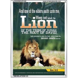 THE LION OF THE TRIBE OF JUDAH   Bible Verses Wall Art Acrylic Glass Frame   (GWARMOUR1045)   